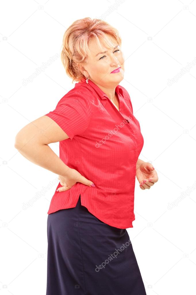 Mature woman suffering from a back pain