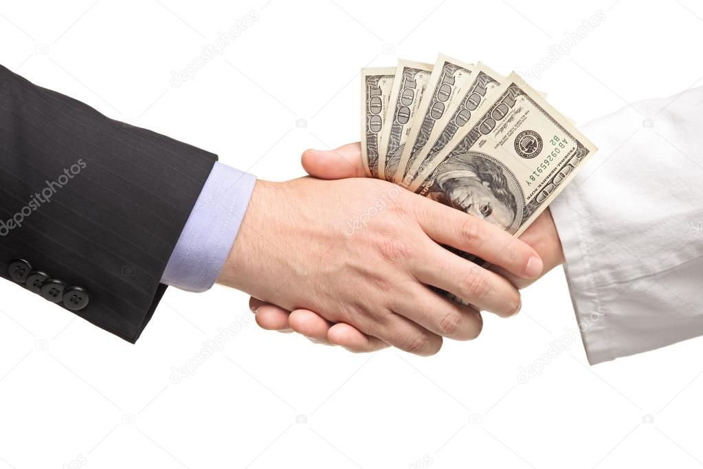 Handshake with money