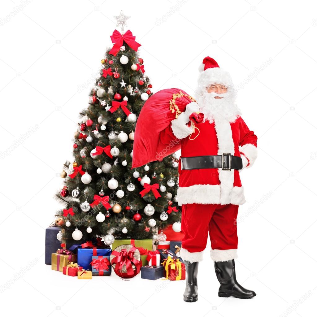 Santa Claus carrying bag