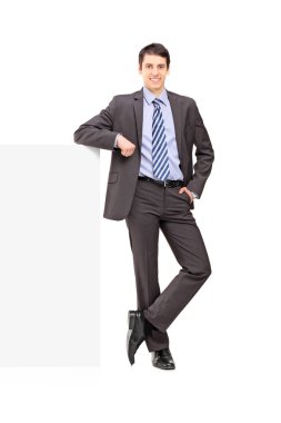 panelde poz işadamı