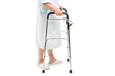 Patient using walker clipart
