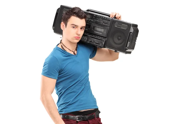 Cool guy with radio — Stock Photo, Image