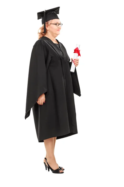 Kız öğrenci holding diploma — Stok fotoğraf