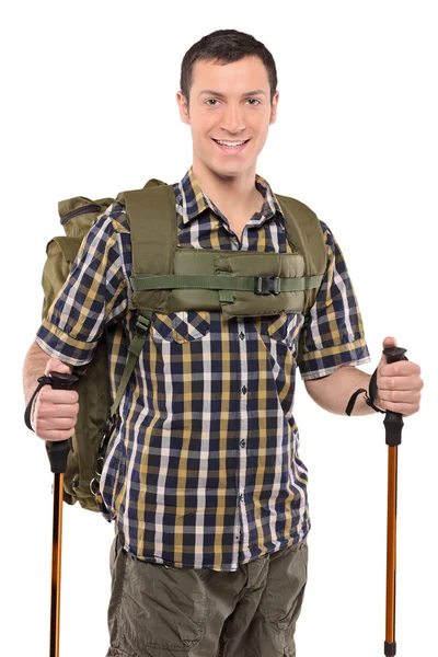 Hombre con mochila — Foto de Stock