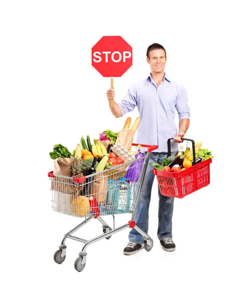 Stopp und hier einkaufen — Stockfoto