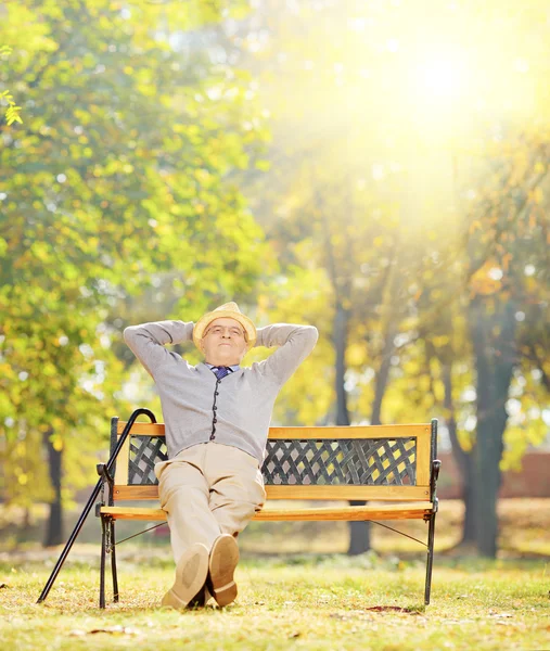 Relaxed senior gentleman in park — Stock Photo, Image