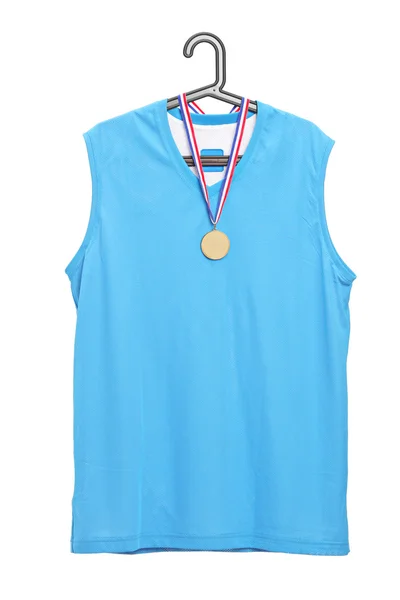 Goldmedaille hängt am Kleiderbügel — Stockfoto
