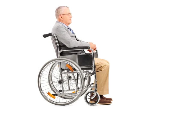 Disabled senior gentleman in wheelchair — Stock Photo, Image