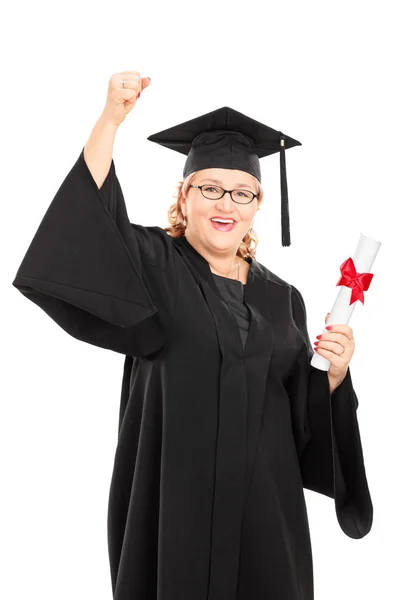 Student holding diploma — Stock Photo, Image