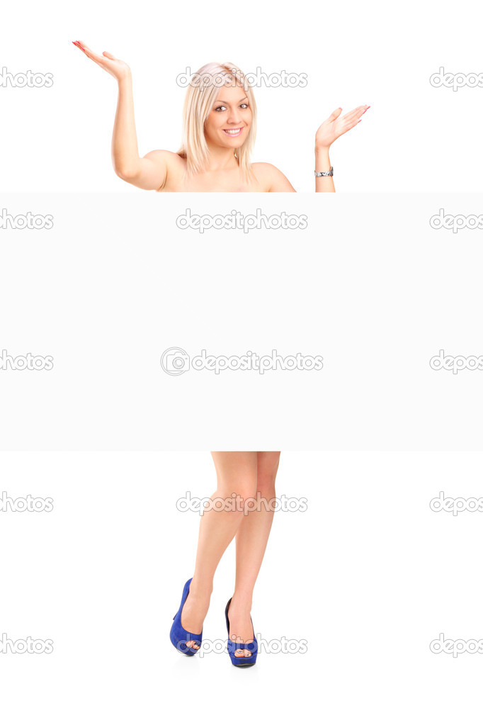 Naked woman behind white panel Stock Photo by ©ljsphotography 45890777