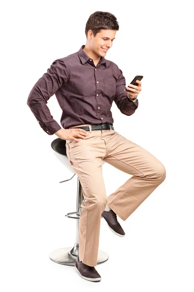 Man texting by mobile phone — Stock Photo, Image