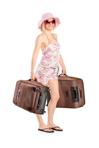 Young woman going on vacation — Stock Photo, Image