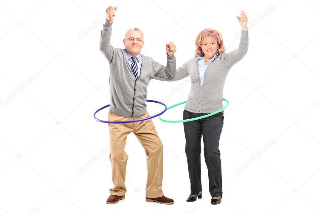 Man and woman with hula hoop
