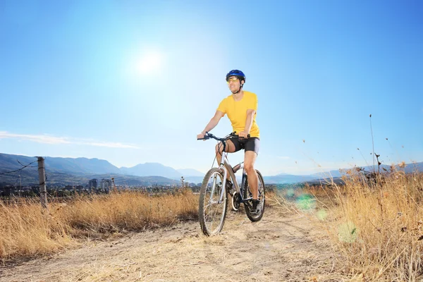 Male biker riding — Stock Photo, Image