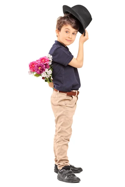 Anak kecil memegang bunga — Stok Foto