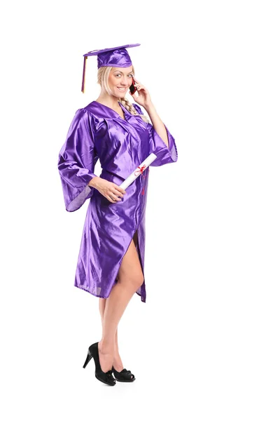 Mujer en vestido de graduación — Foto de Stock