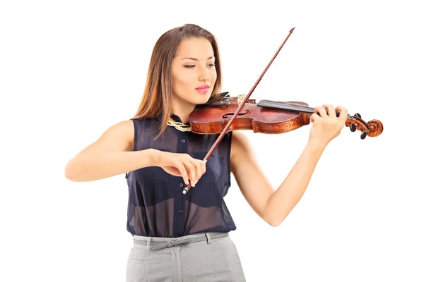 Giovane donna che suona il violino — Foto Stock