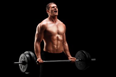 barbell ile egzersiz vücut geliştirmeci