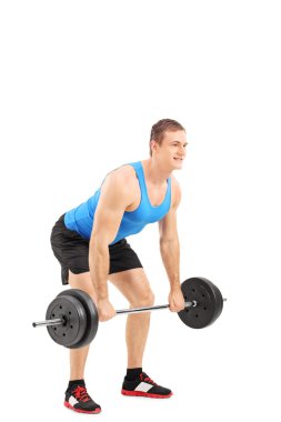 Genç sporcunun kaldırma ağırlığı