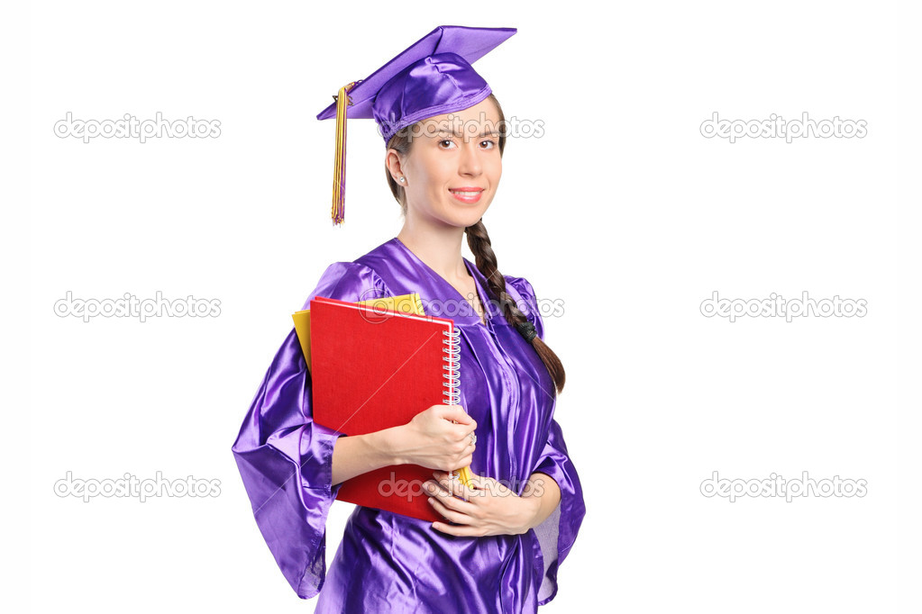 Woman in graduation gown