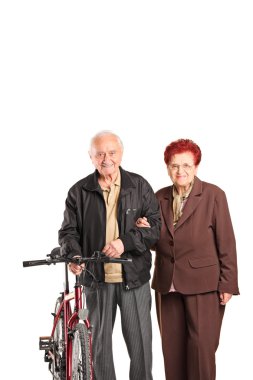 yaşlı çift iterek Bisiklet