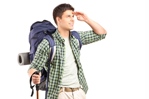 Young hiker looking in distance — Stock Photo, Image