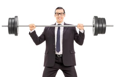 ağır ağırlık tutan işadamı 
