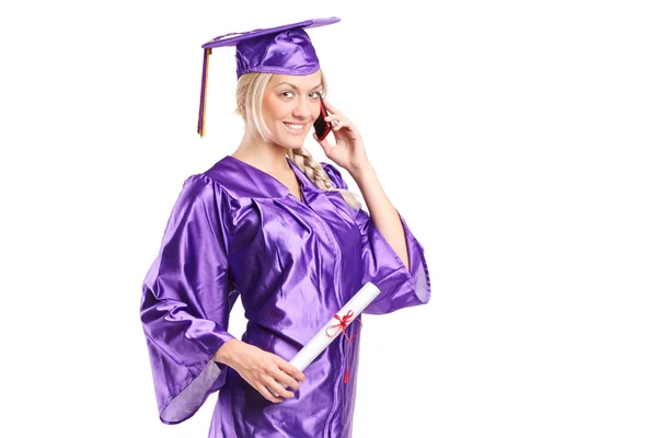 Mujer en vestido de graduación — Foto de Stock