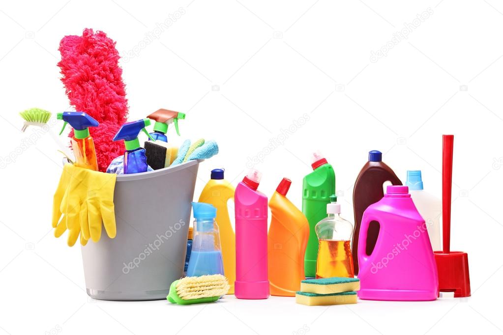 Bunch of cleaning products