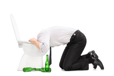 Drunk man throw up clipart