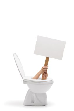 Boş afiş tutan eller