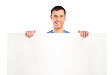 boş panel duran adam