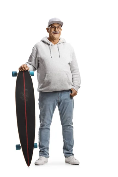 Full Length Portret Van Een Vrolijke Volwassen Man Met Een — Stockfoto