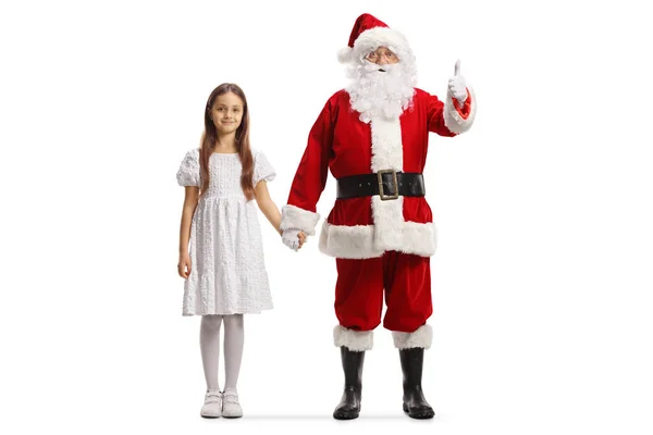 Noel Baba Nın Tam Boy Portresi Beyaz Arka Planda Izole — Stok fotoğraf