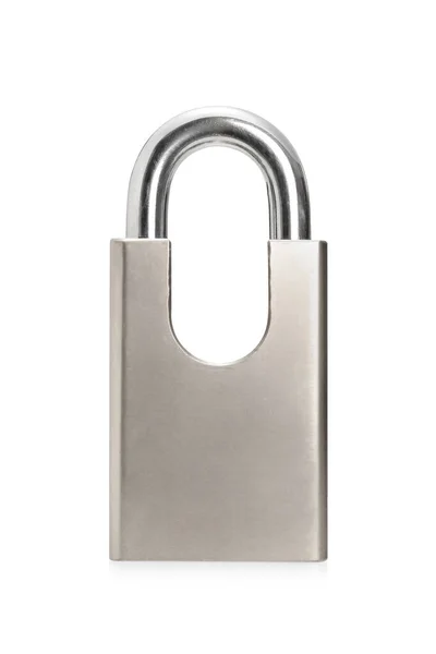 Studio Shot Silver Padlock Isolated White Background — Stock Photo, Image