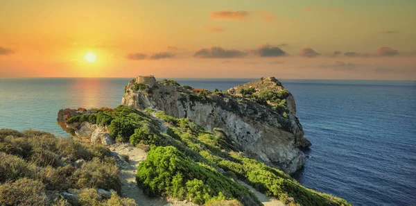 Βυζαντινό Κάστρο Της Σκιάθου Χτισμένο Βράχο Θέα Αιγαίο — Φωτογραφία Αρχείου