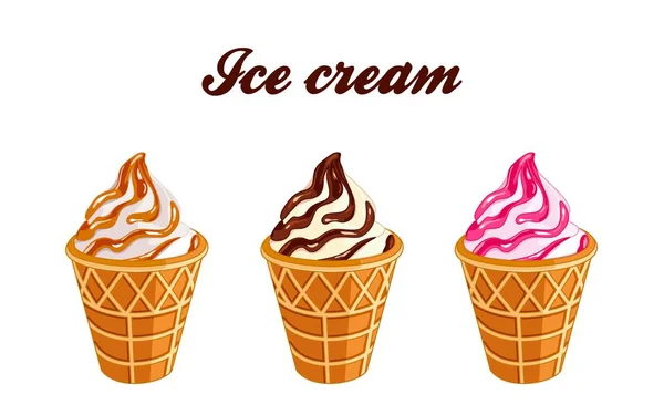 Ice Cream Various Tastes Vector Image Decor Clothes Picture Card 矢量图形