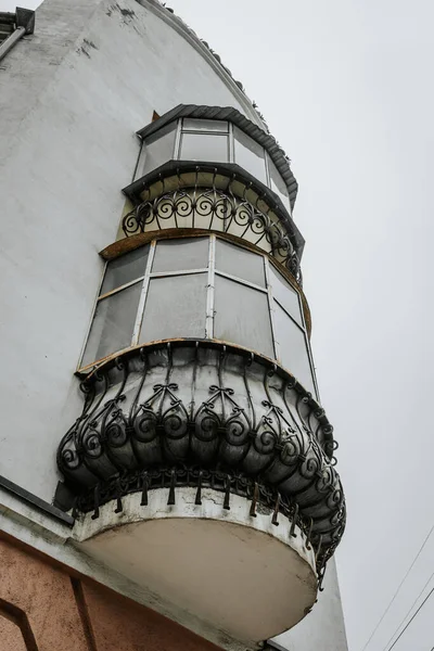Glazed Balcony Wrought Iron Ornament Vintage Style Lipetsk Russia — Stock Photo, Image