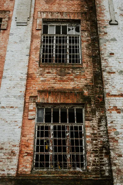 Windows Old Building Mill Merchant Shamonov Built 1913 Lipetsk Russia — Stock Photo, Image