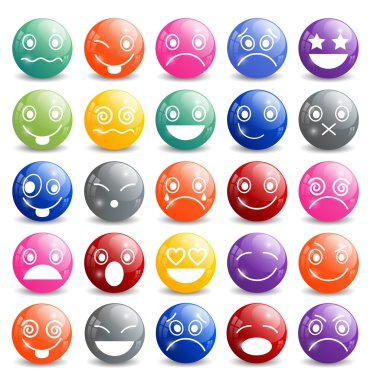 Smiley simgeleri parlak top