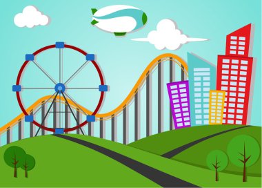 Park ve metro city aplike peyzaj