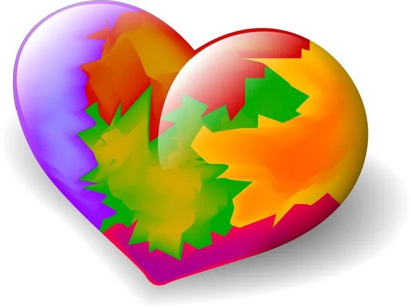 Kleurrijke hart — Stockvector