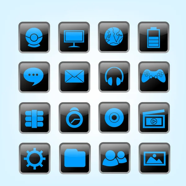 Bureaubladpictogram glanzende pictogram — Stockvector