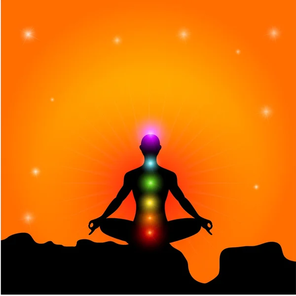 Chakra y meditación — Vector de stock