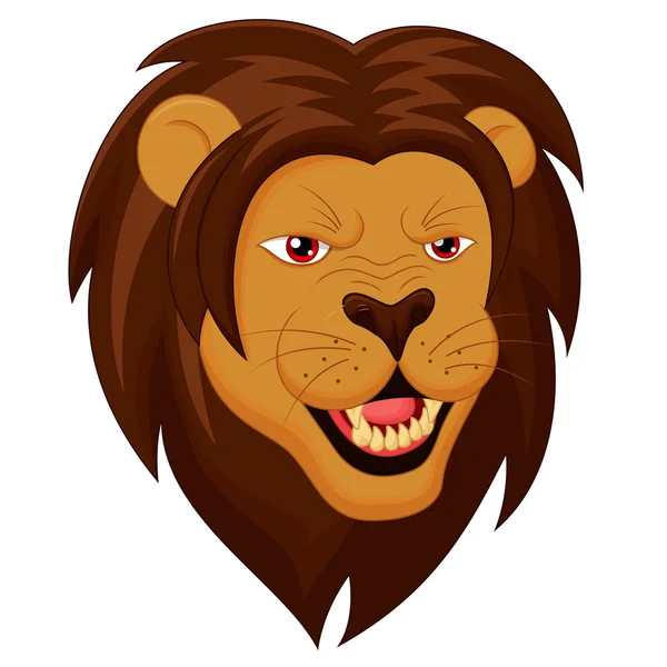 Angry Lion Head Desenhos animados —  Vetores de Stock