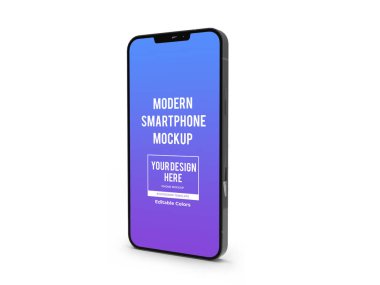 Modern Smartphone 3D Görüntü İzole Arkaplan Sahnesi