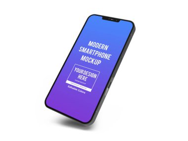 Modern Smartphone 3D Görüntü İzole Arkaplan Sahnesi