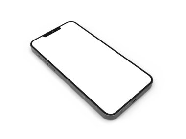 Modern Smartphone 3D Görüntü İzole Arkaplan Sahnesi