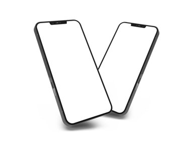 Modern Smartphone 3D Görüntü İzole Arkaplan Sahnesi