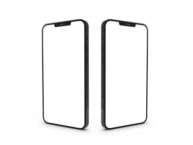 Modern Smartphone 3D Görüntü İzole Arkaplan Sahnesi